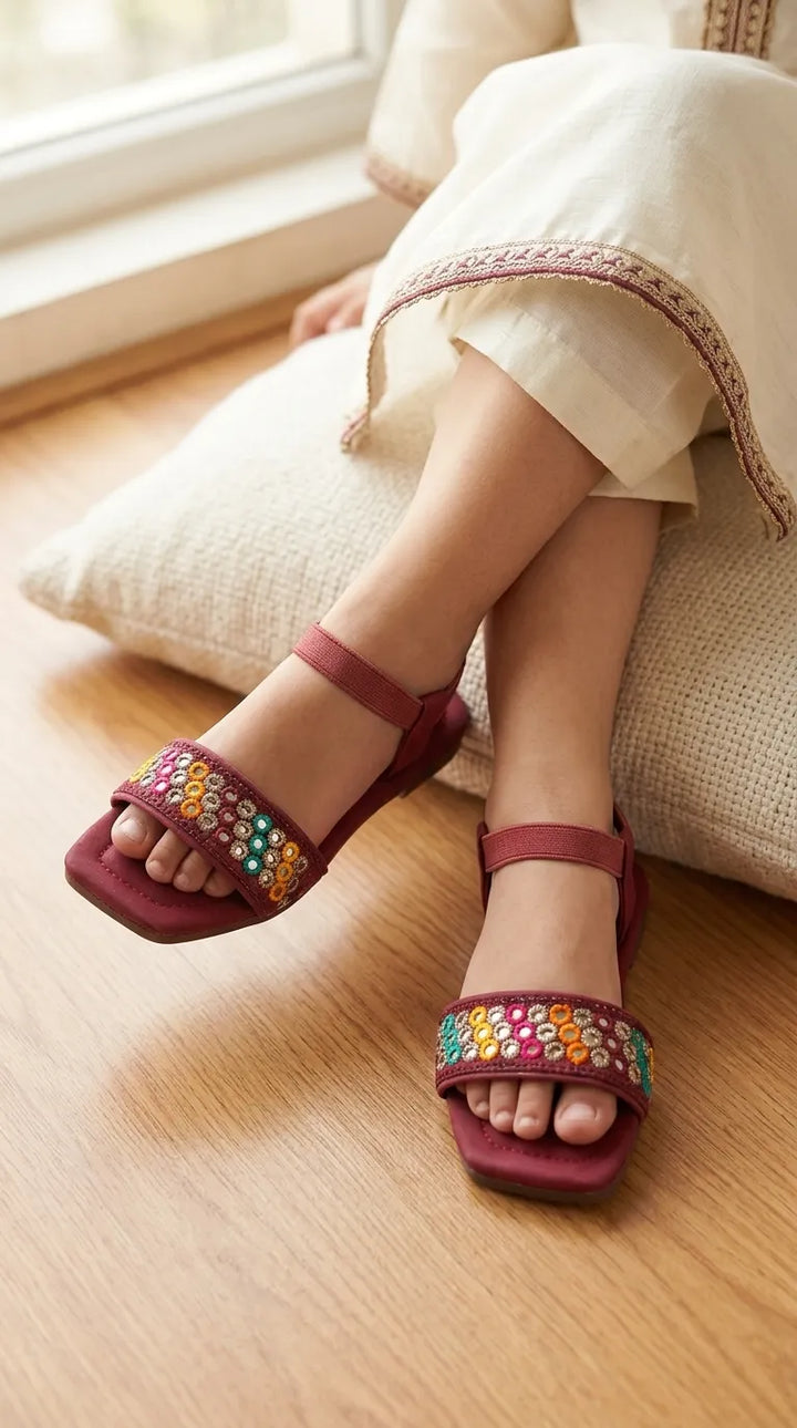 Girls Red Casual Sandal KD5873