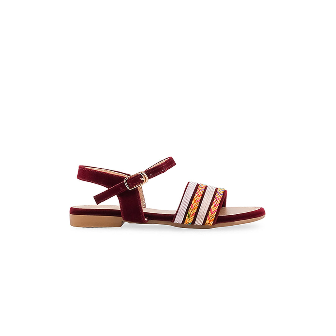 Girls Maroon Formal Sandal KD5883