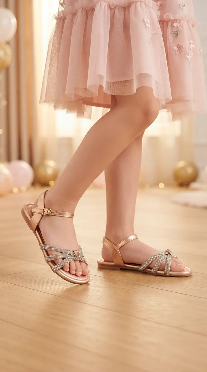 Girls Peach Fancy Sandal KD5885