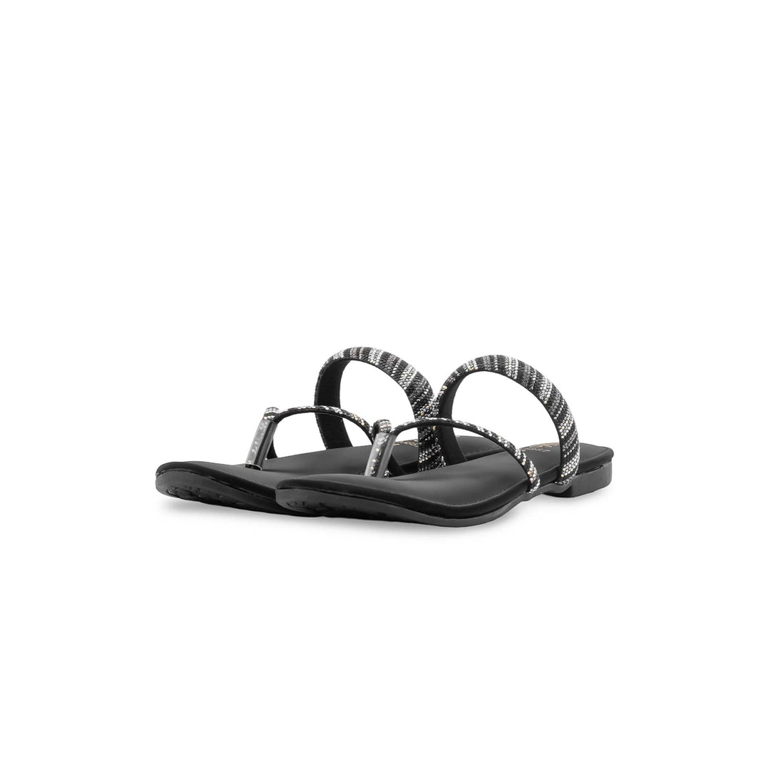 Girls Black Fancy Slipper KD5887