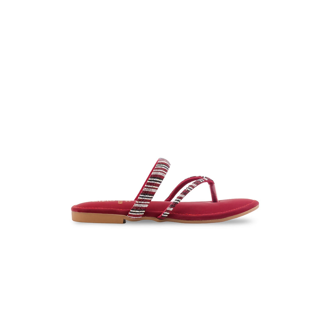 Girls Maroon Fancy Slipper KD5887