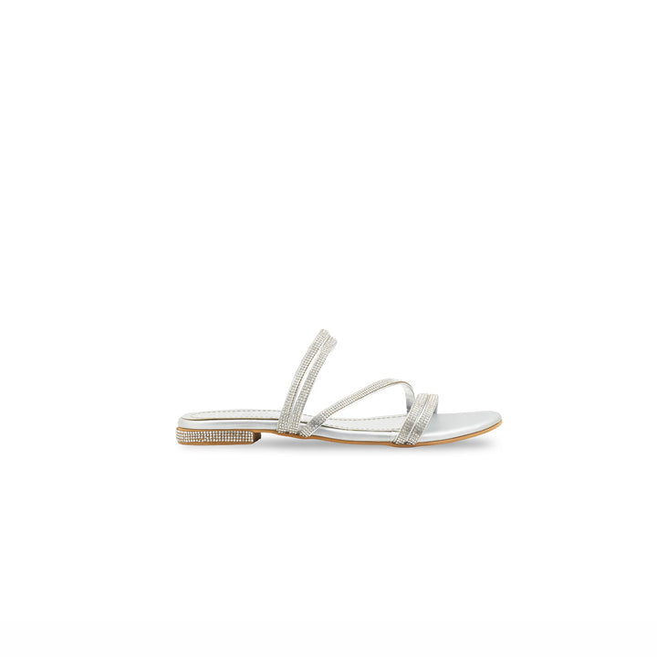 Girls Silver Fancy Slipper KD5894