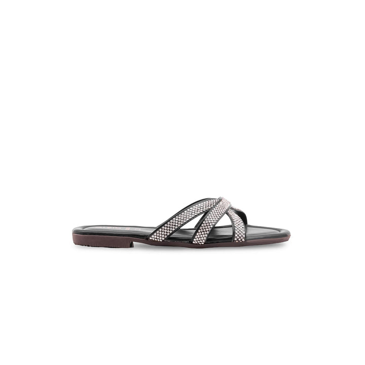 Girls Black Fancy Slipper KD5907