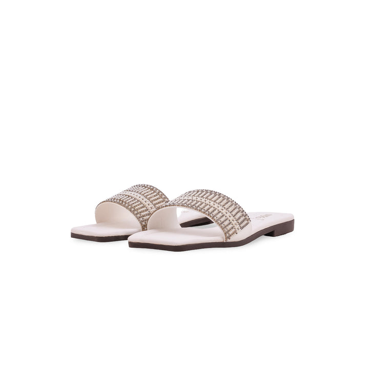 Girls White Fancy Slipper KD5909