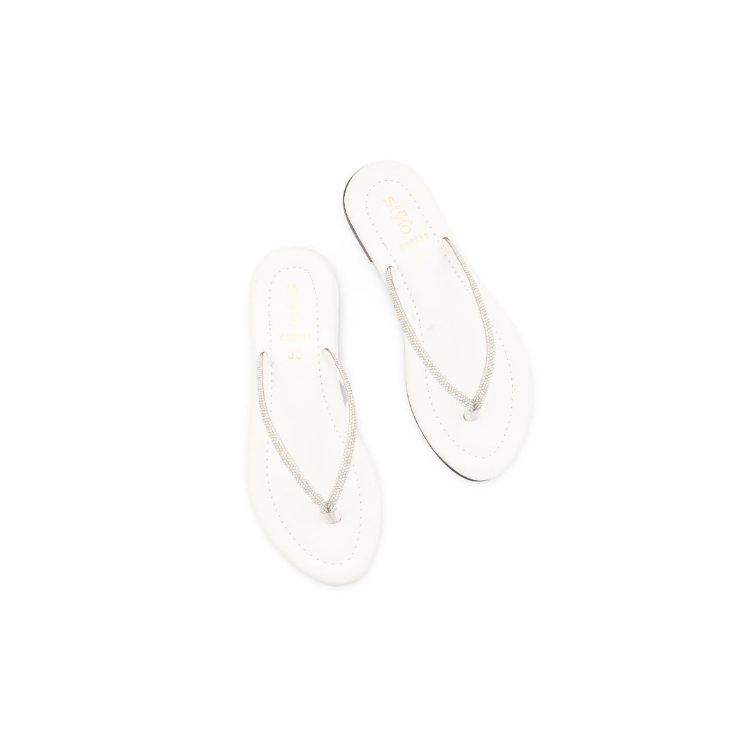 Girls White Fancy Slipper KD5911