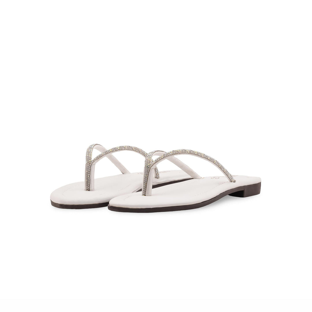 Girls White Fancy Slipper KD5911