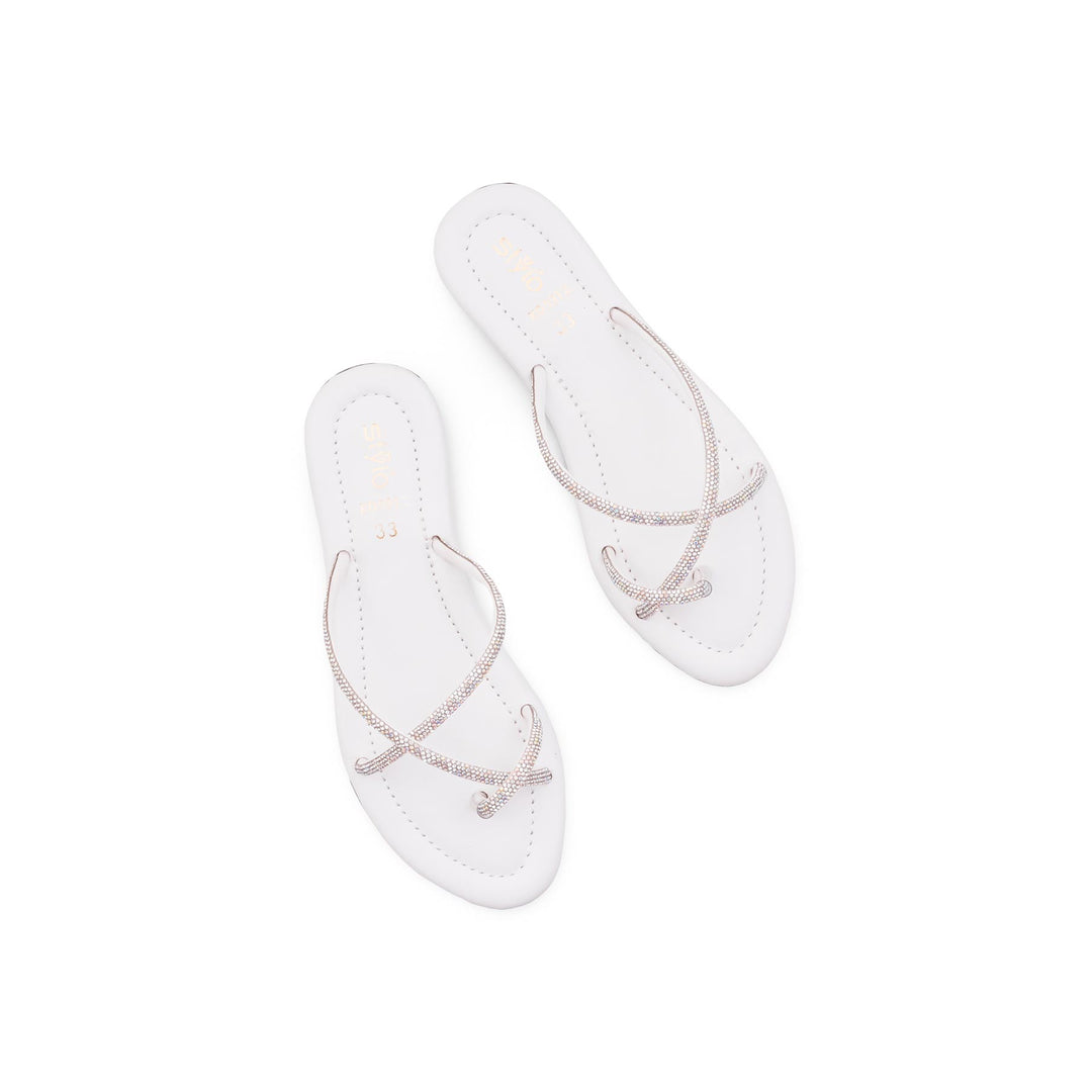 Girls White Fancy Slipper KD5912