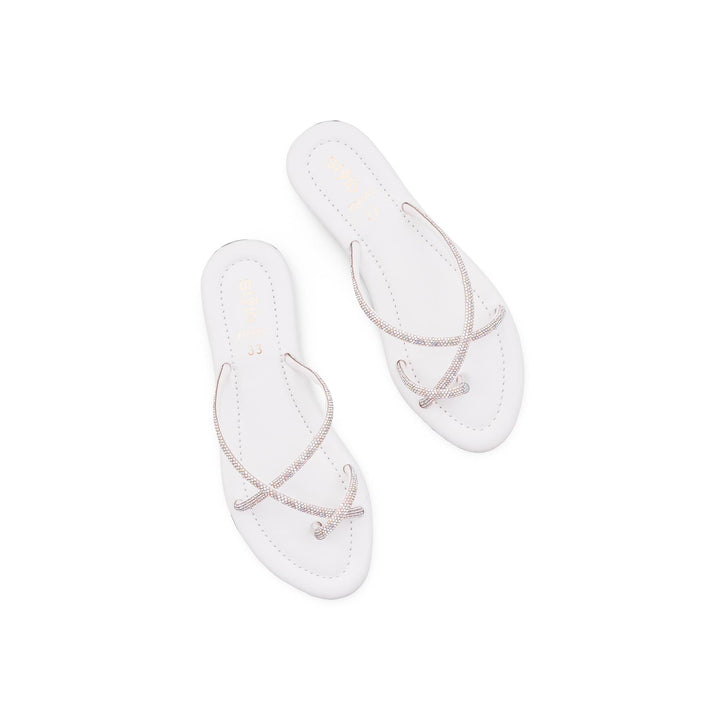 Girls White Fancy Slipper KD5912