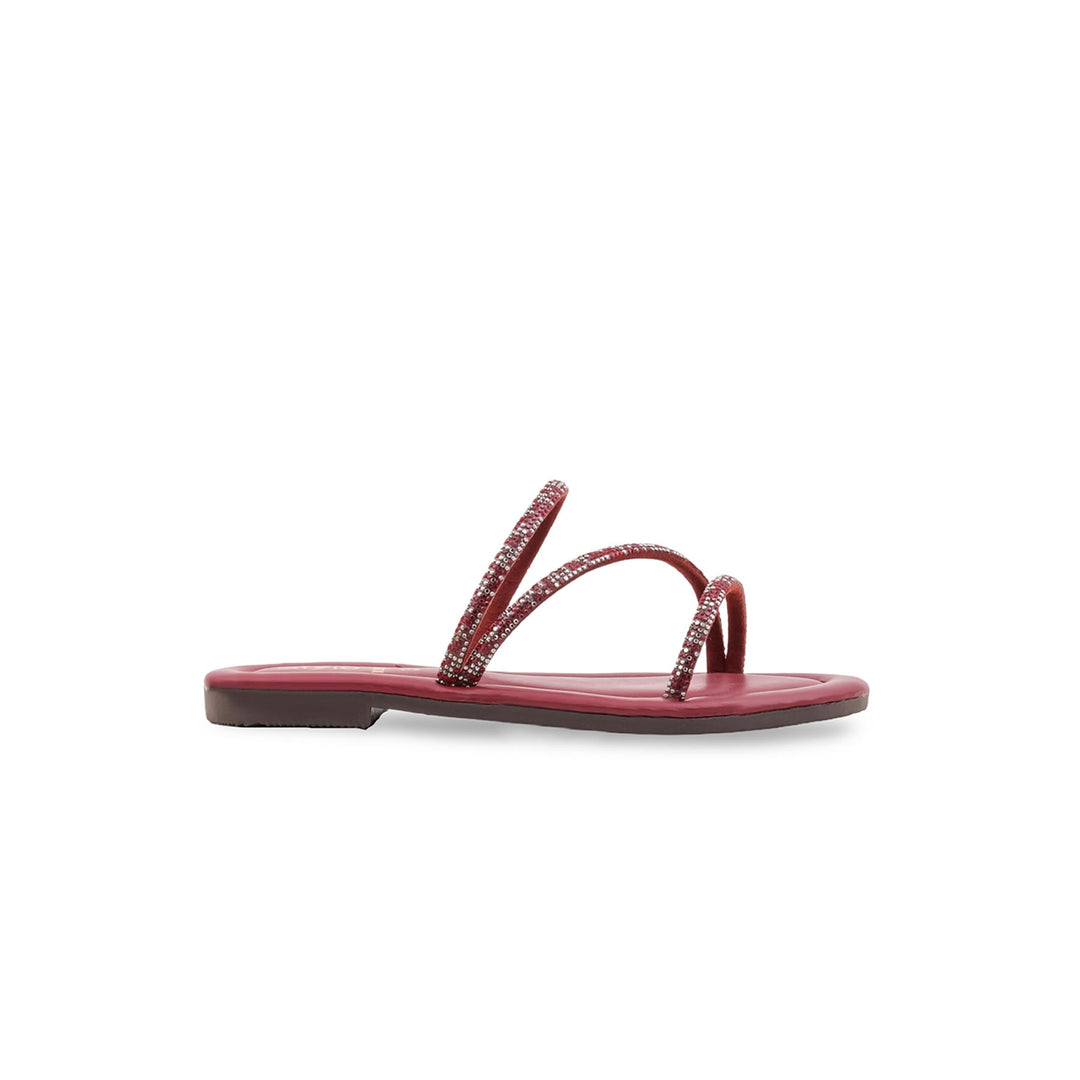 Girls Maroon Fancy Slipper KD5913