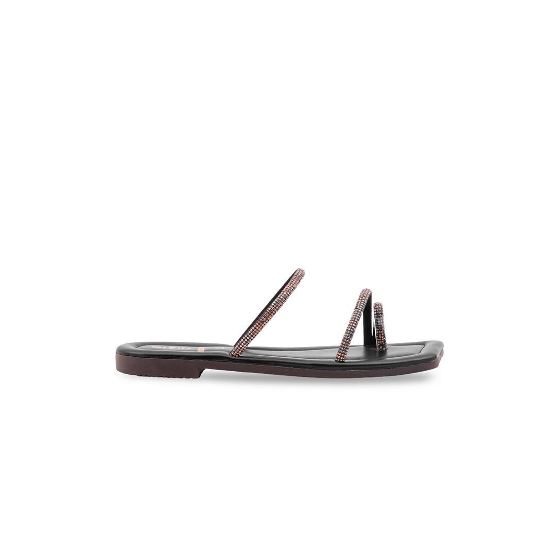 Girls Black Fancy Slipper KD5918