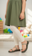 Girls Olive Fancy Slipper KD5927