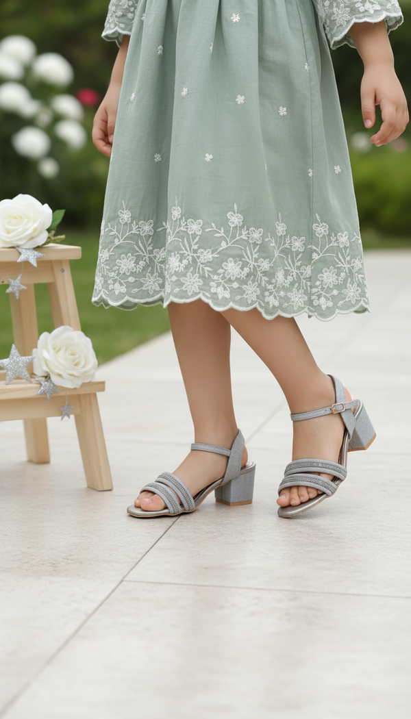 Girls Grey Fancy Sandal KD5928