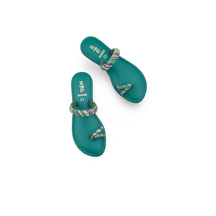 Girls Green Fancy Slipper KD5935