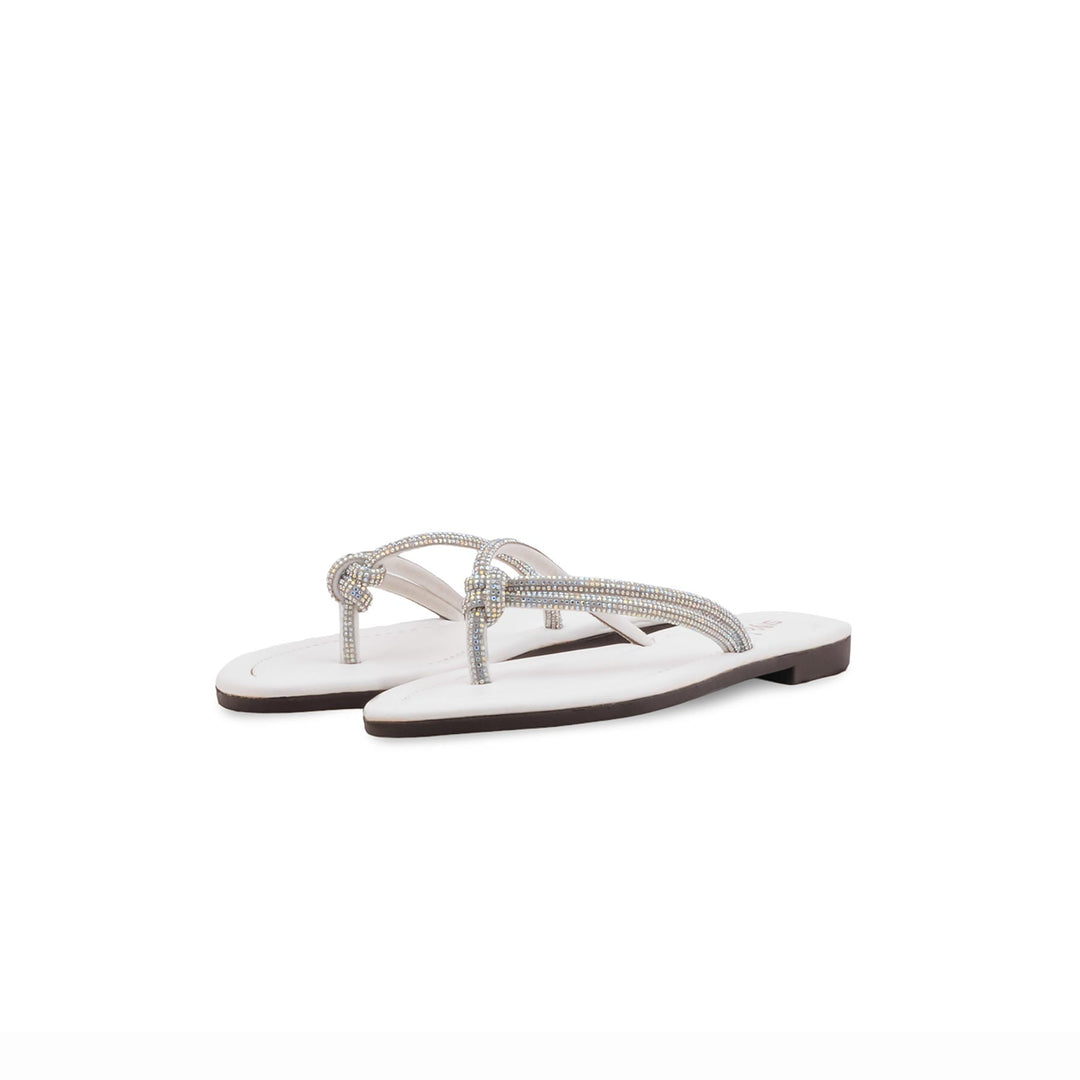 Girls White Fancy Slipper KD5939