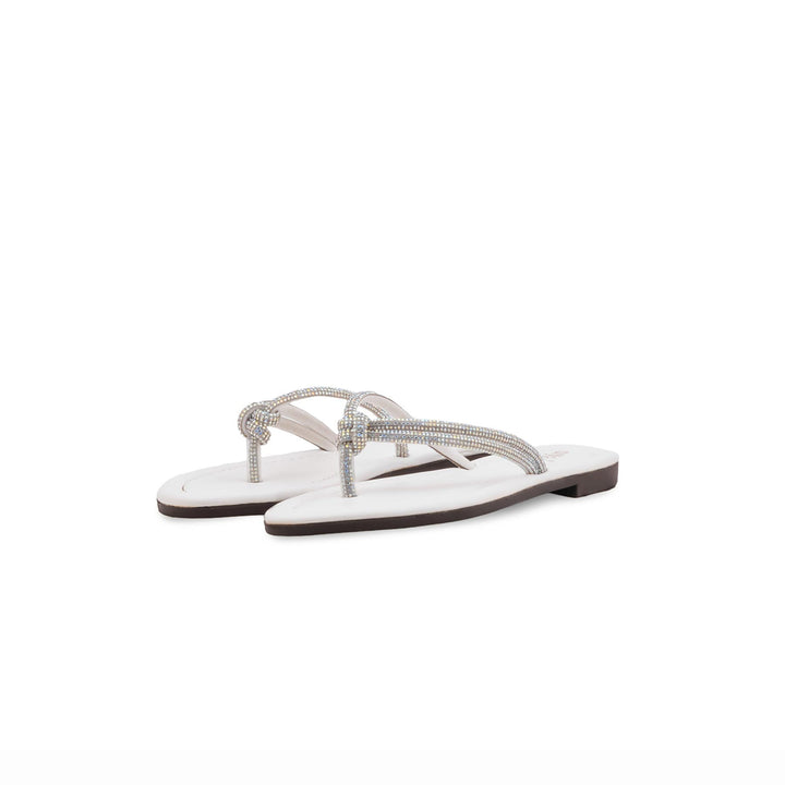 Girls White Fancy Slipper KD5939