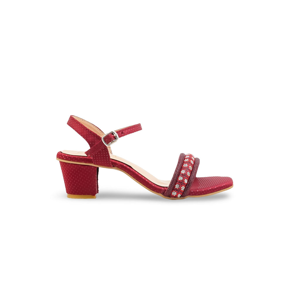Girls Maroon Fancy Sandal KD5944