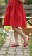 Girls Red Fancy Slipper KD5946