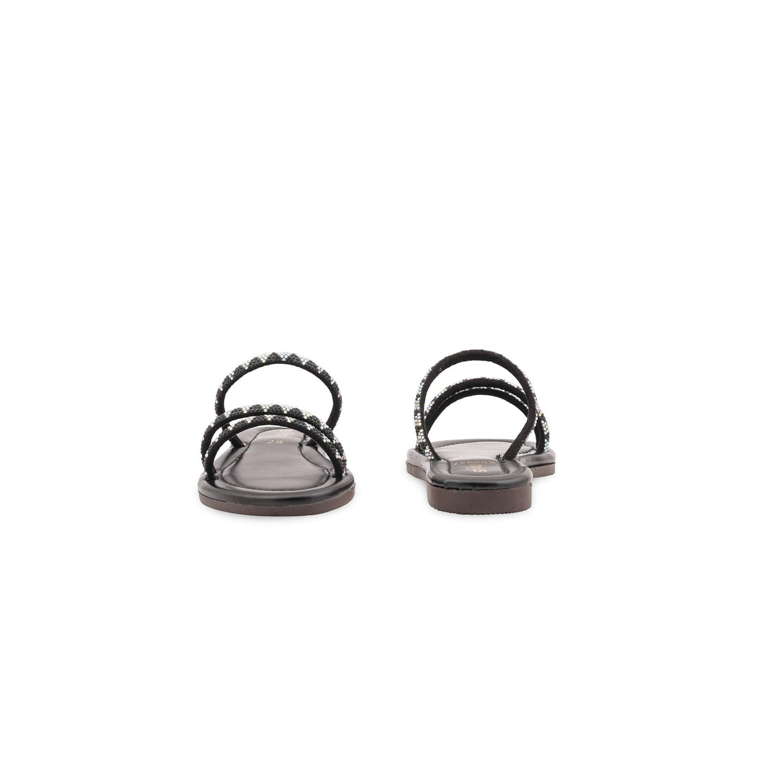 Girls Black Fancy Slipper KD5947