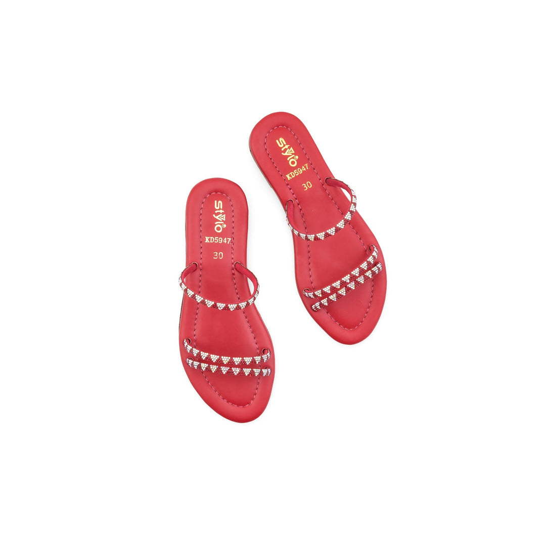Girls Red Fancy Slipper KD5947