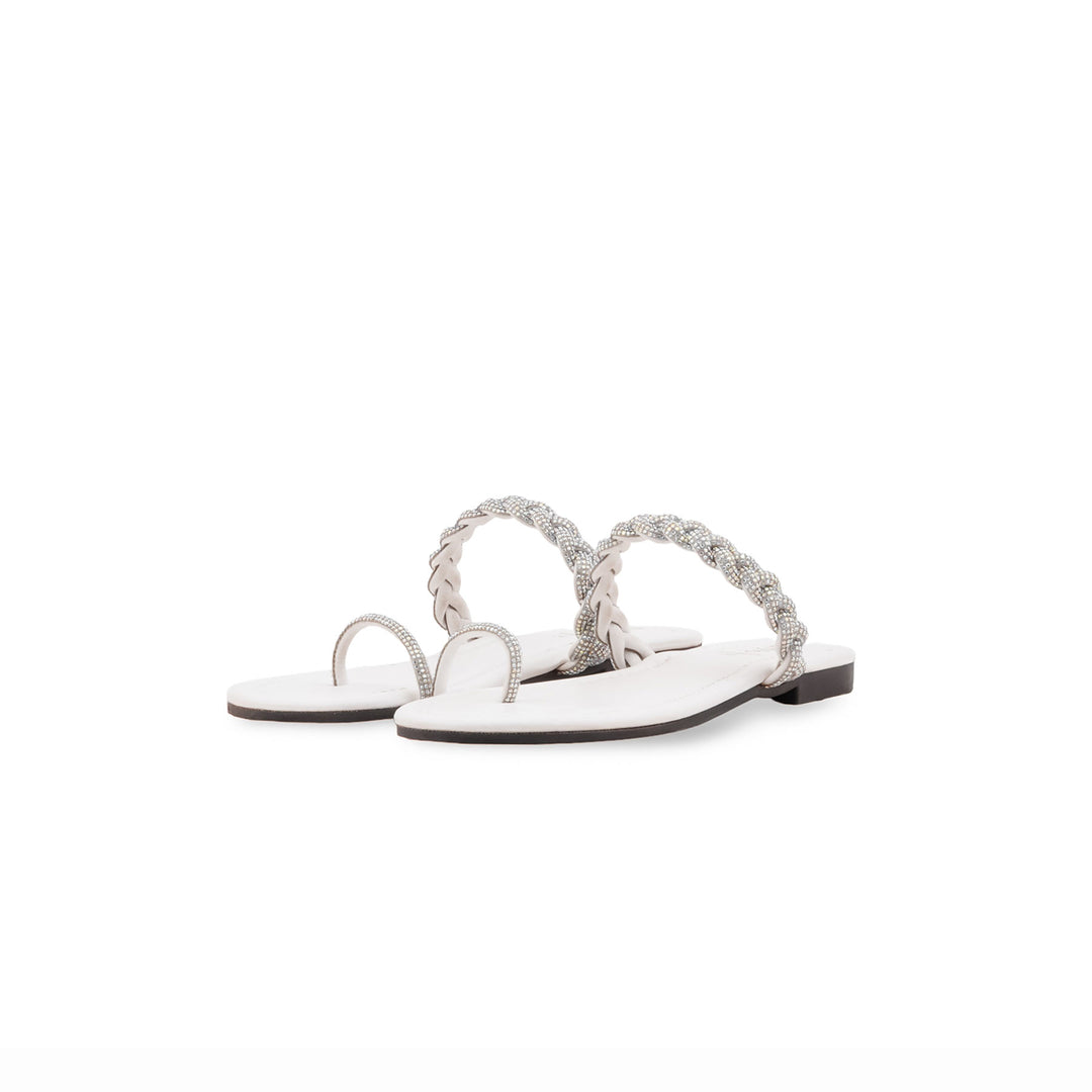 Girls White Fancy Slipper KD5948