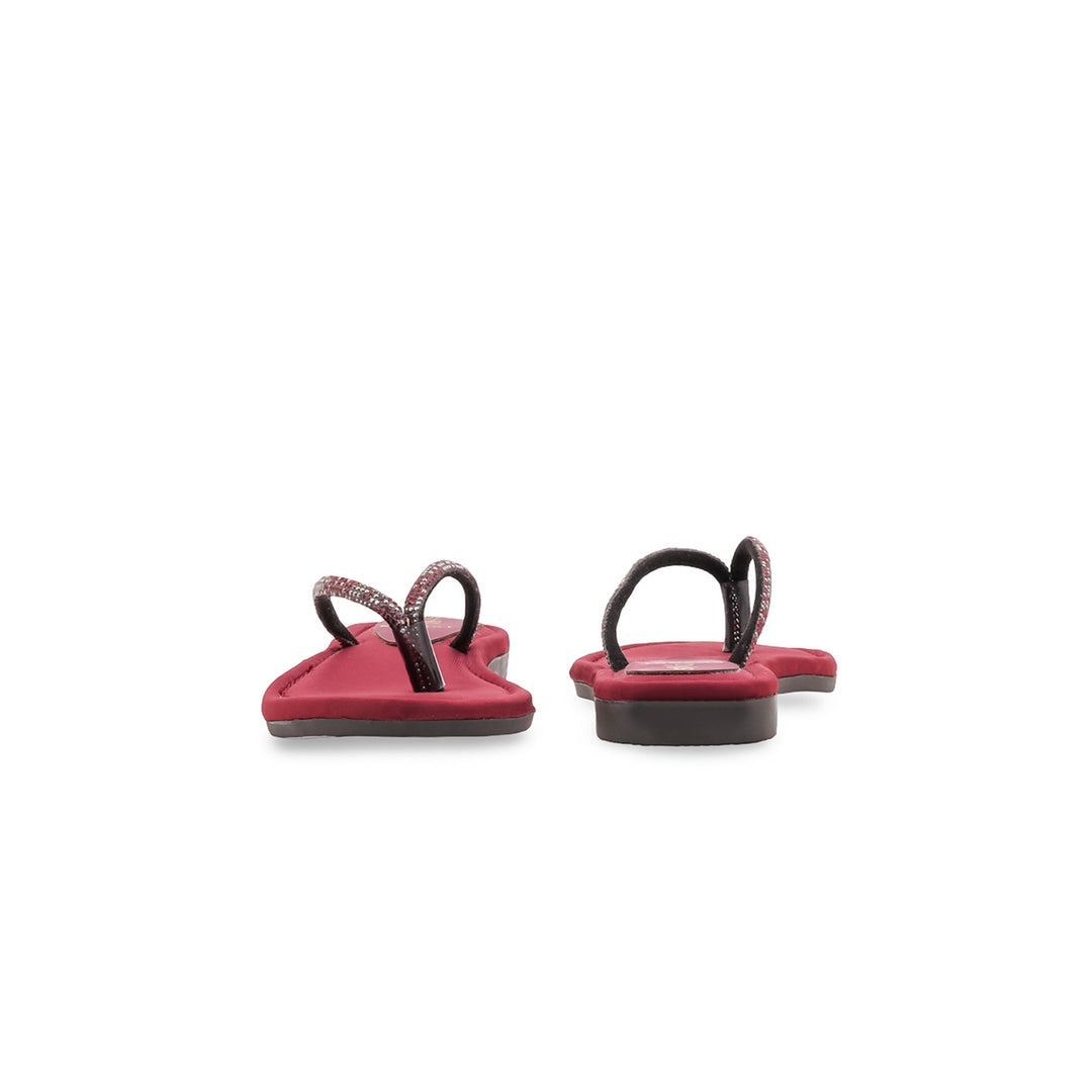 Girls Maroon Fancy Slipper KD5951
