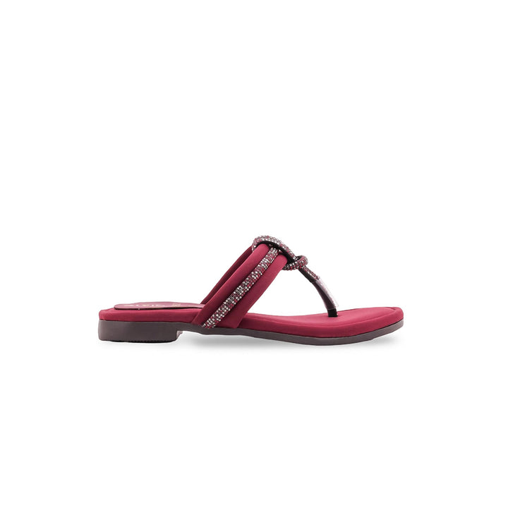 Girls Maroon Fancy Slipper KD5952