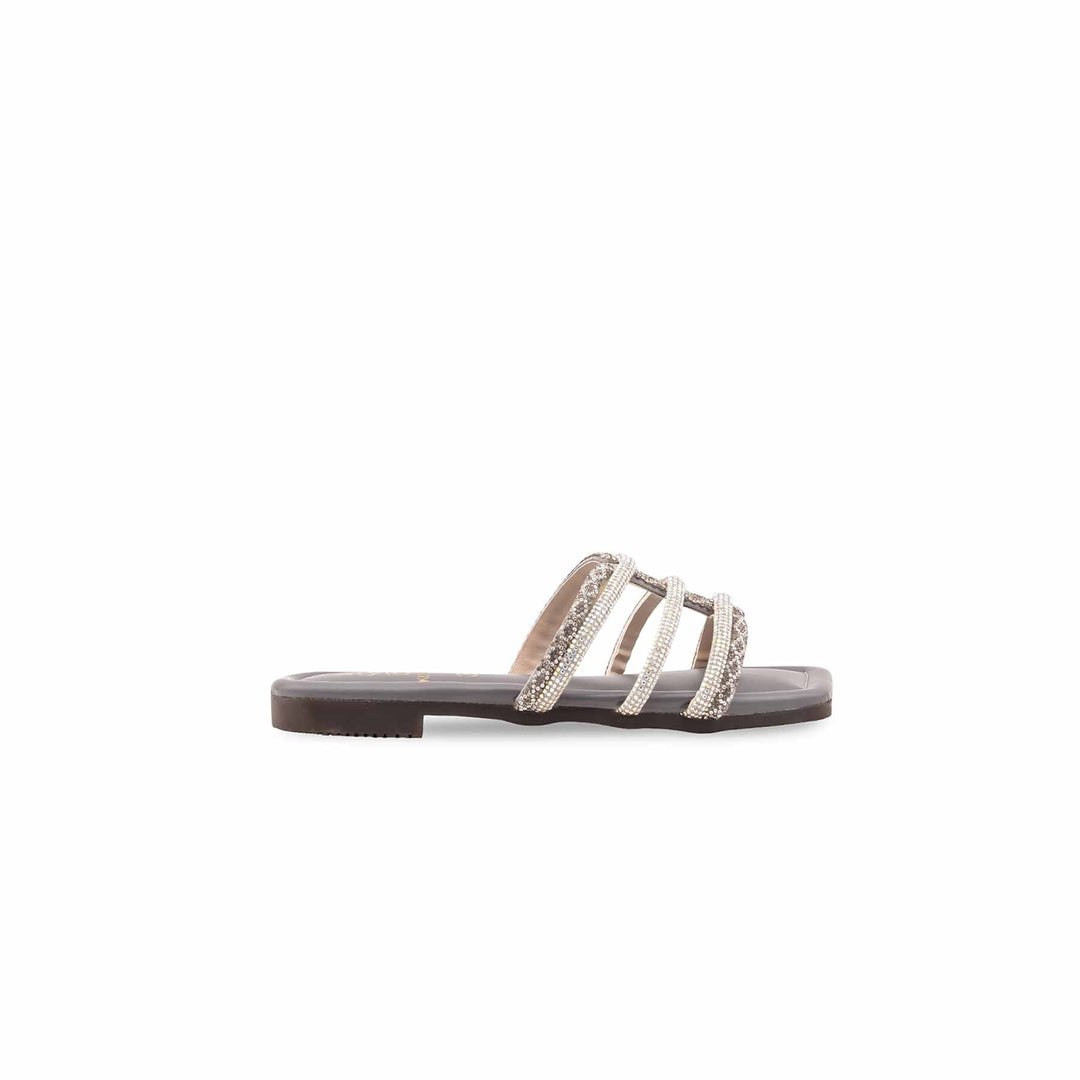 Girls Grey Fancy Slipper KD5956
