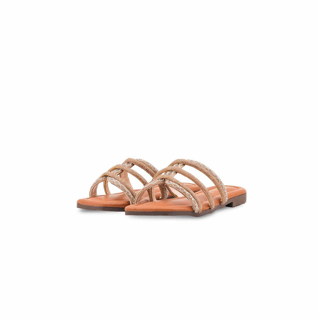 Girls Golden Fancy Slipper KD5956