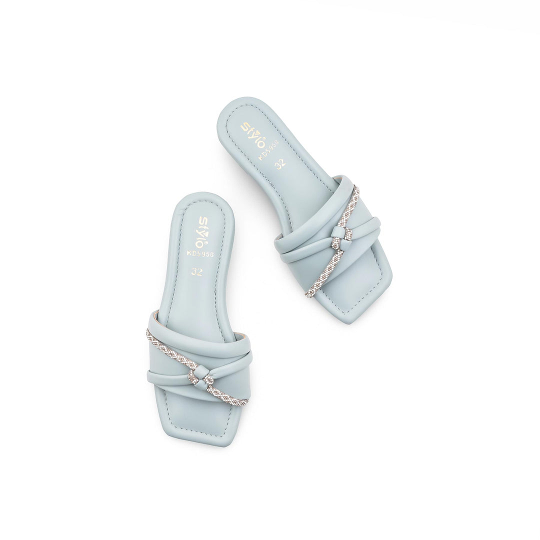 Girls Grey Formal Slipper KD5958