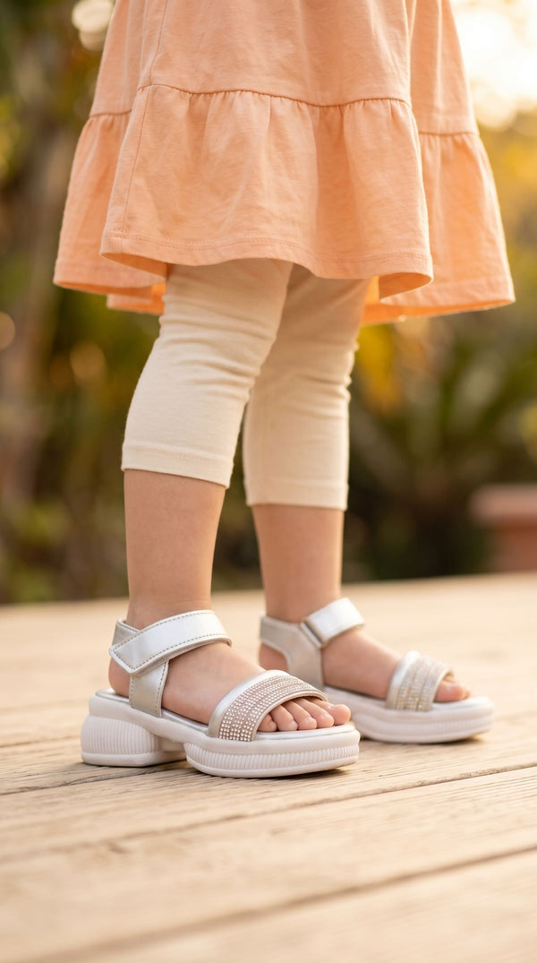 Girls Silver Fancy Sandal KD5961