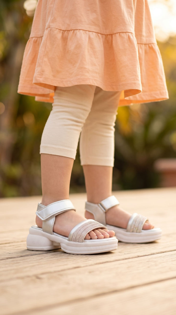 Girls Silver Fancy Sandal KD5961