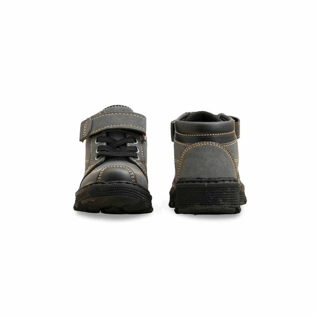 Boys Grey Formal Long Shoes KD8084