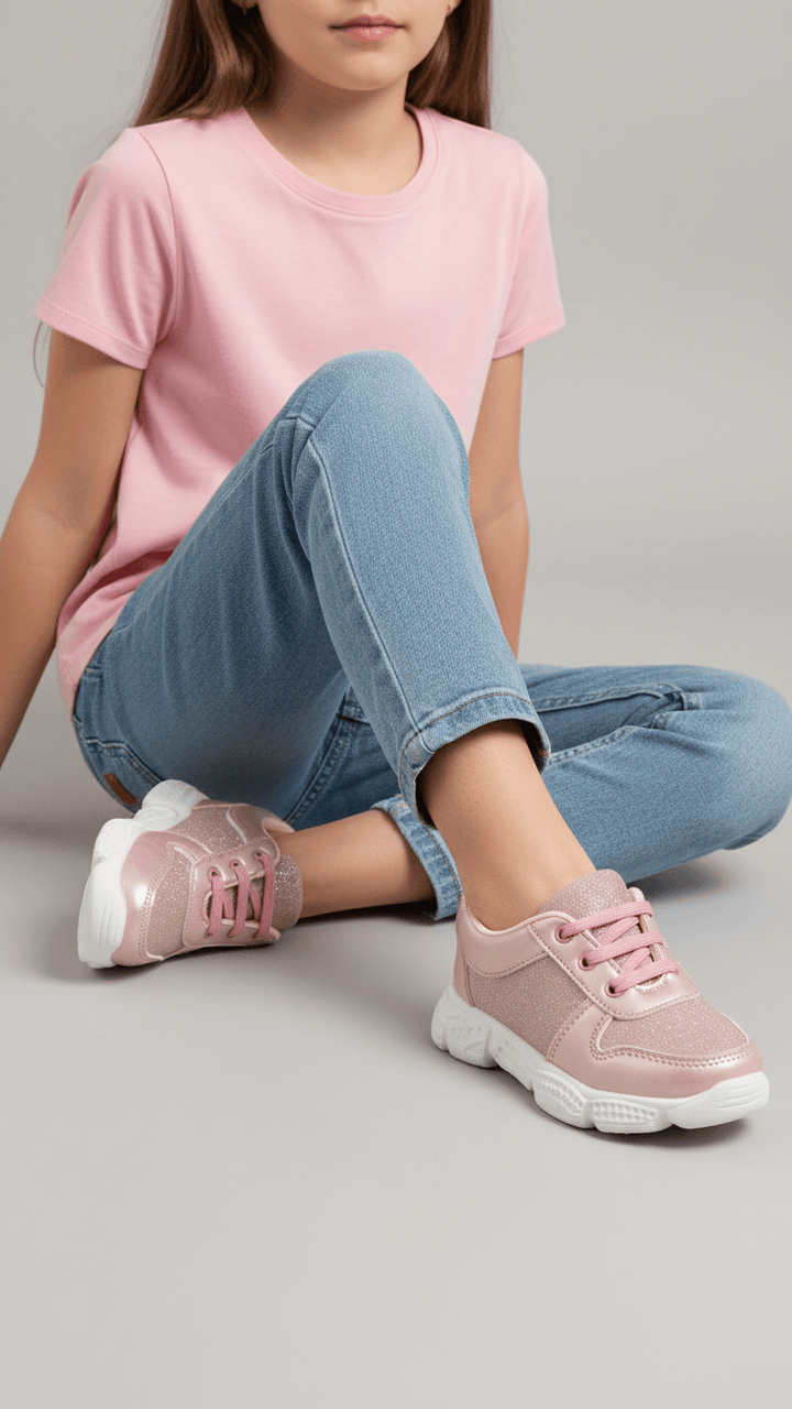 Girls Pink Casual Jogger KD8105