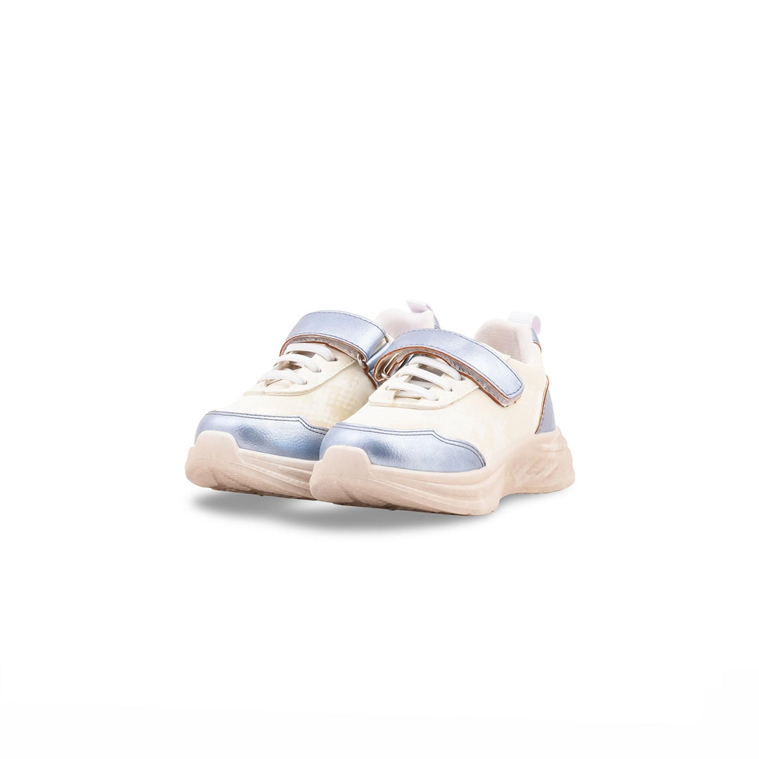 Girls White Casual Jogger KD8112