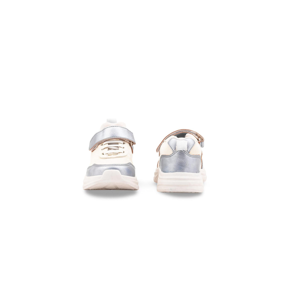 Girls White Casual Jogger KD8113