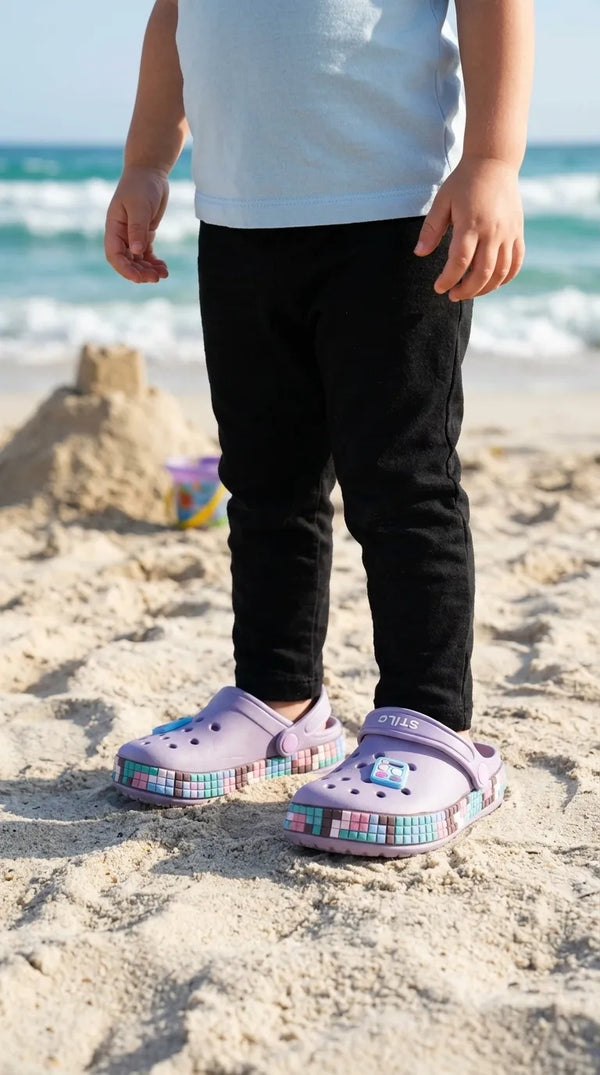 Girls Purple Flip Flops KD8210