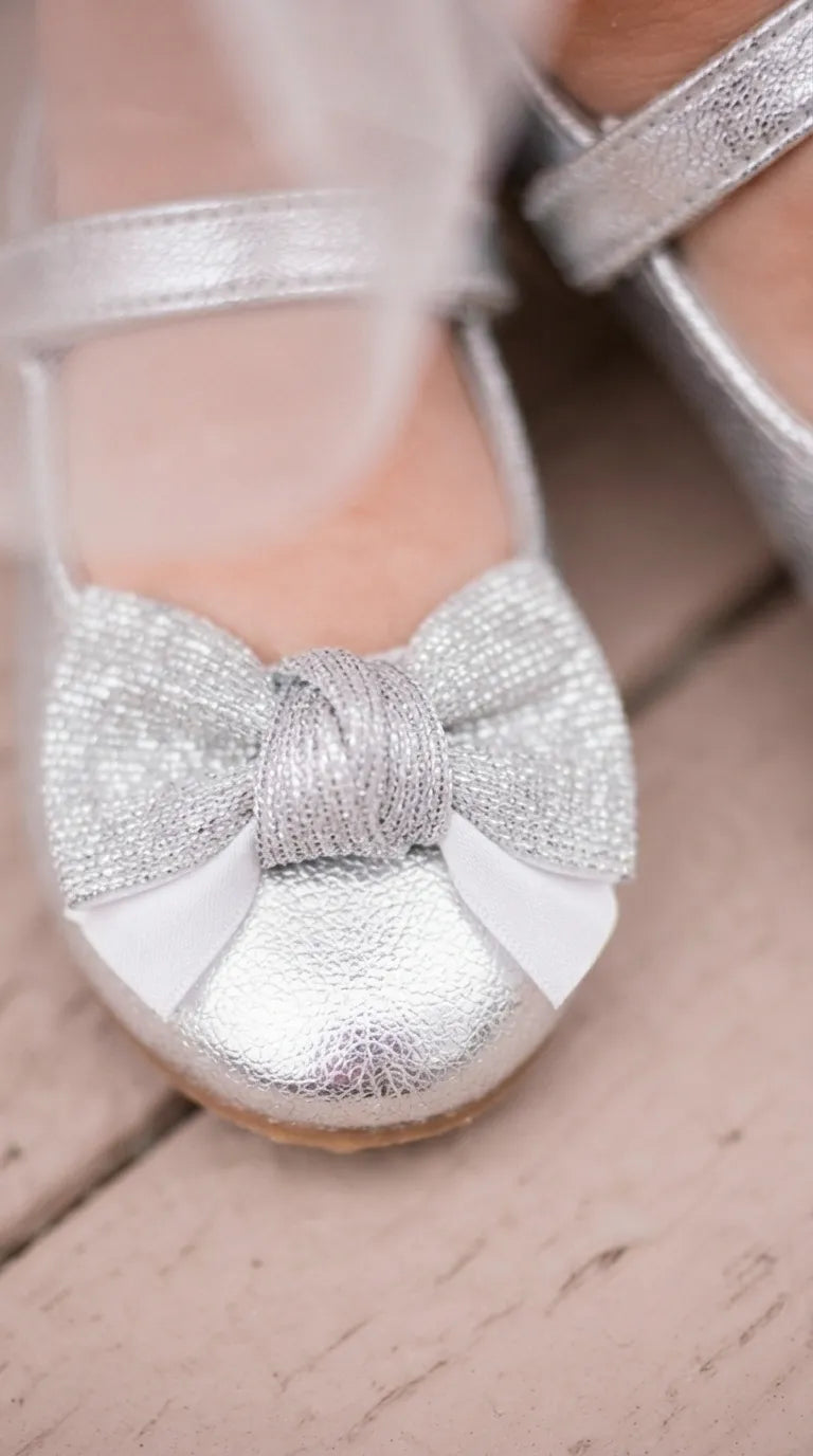 Girls Silver Fancy Pumps KD8248
