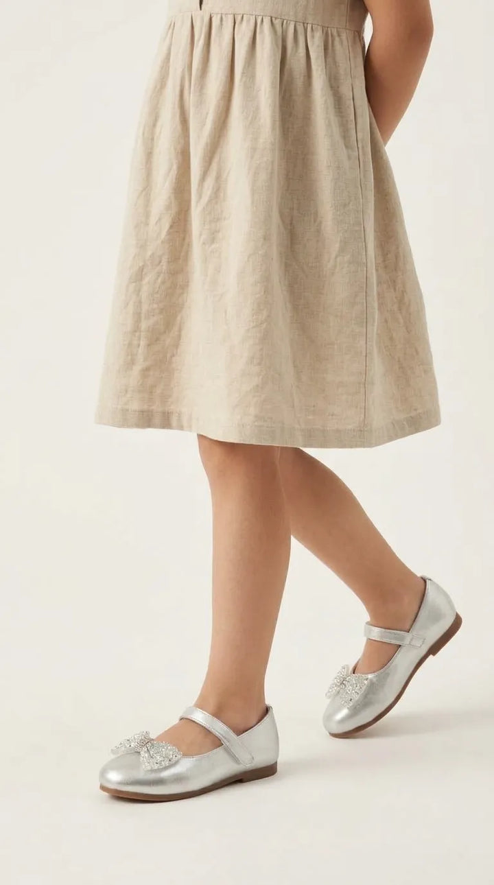 Girls Silver Fancy Pumps KD8249