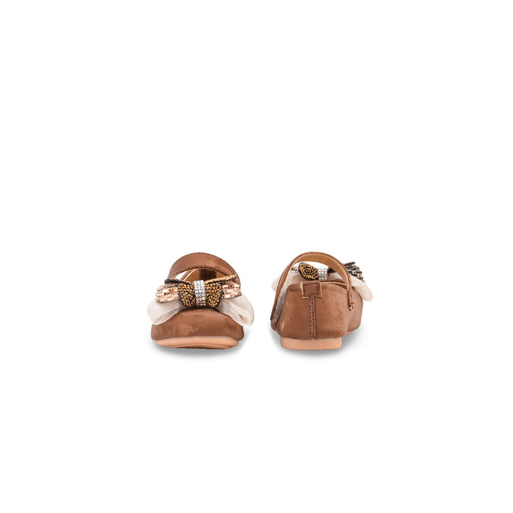 Girls Brown Formal Pumps KD8255