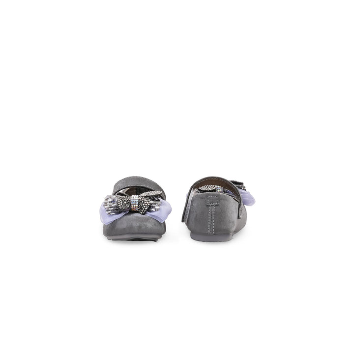 Girls Grey Formal Pumps KD8255