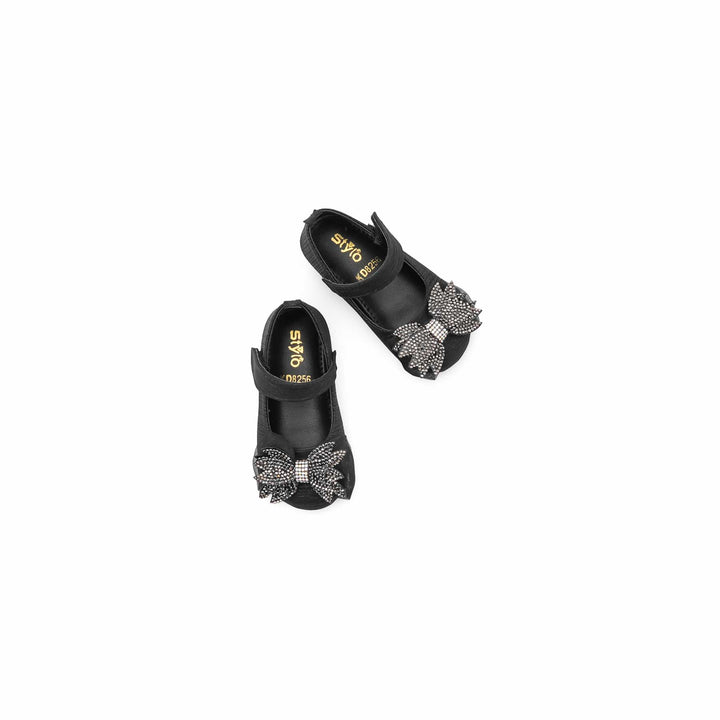 Girls Black Fancy Pumps KD8256