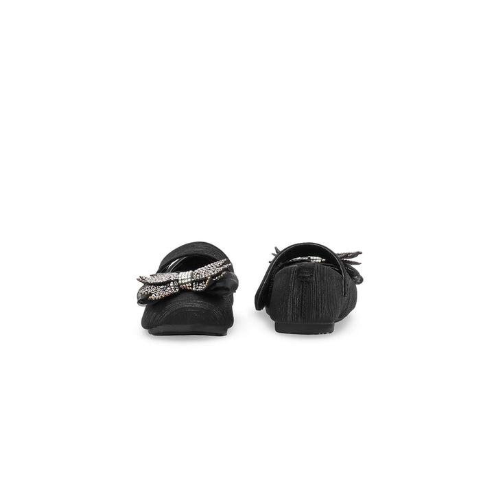 Girls Black Fancy Pumps KD8256