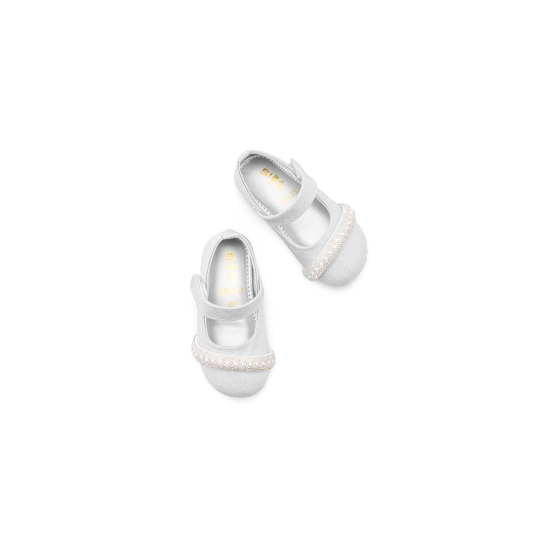 Girls Silver Fancy Pumps KD8257