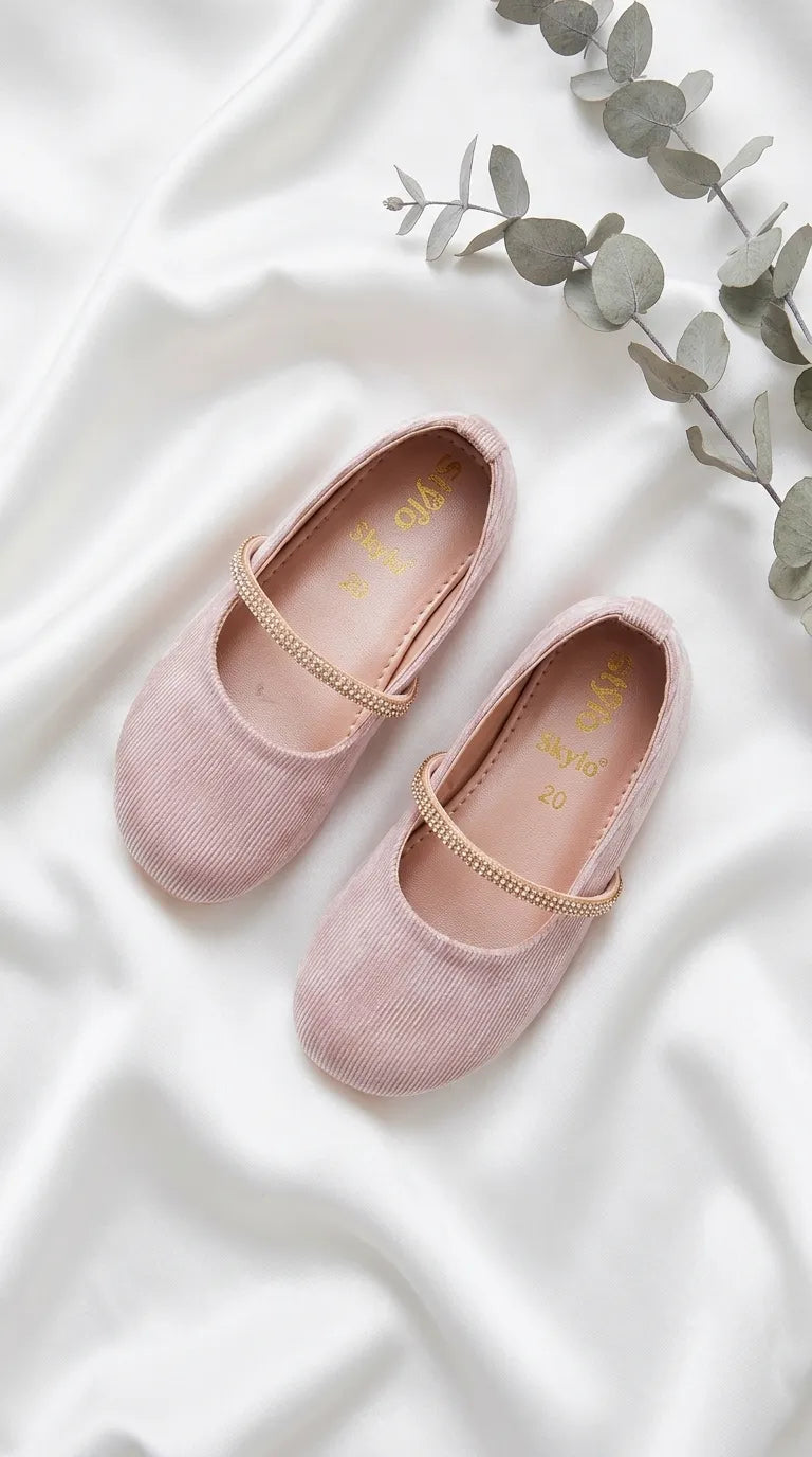 Girls Peach Fancy Pumps KD8258