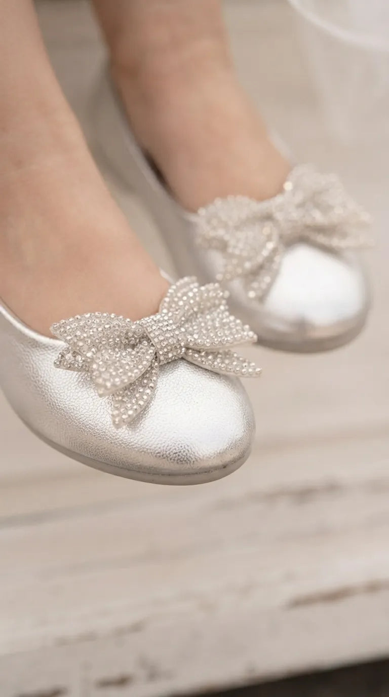 Girls Silver Fancy Pumps KD8265