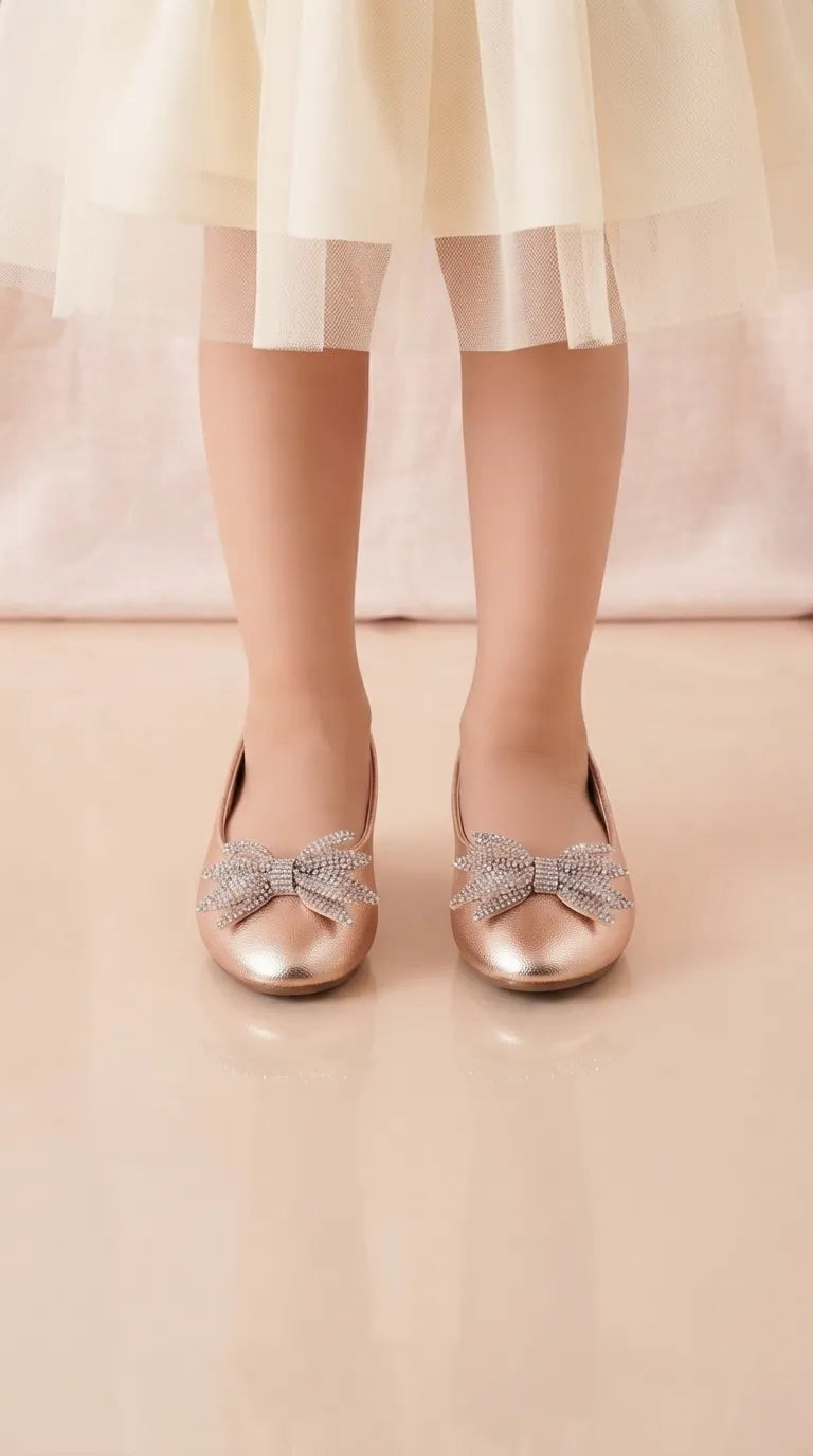 Girls Peach Fancy Pumps KD8265
