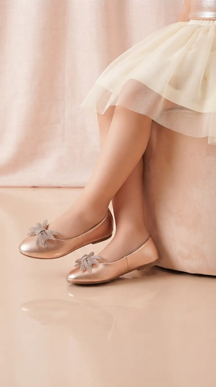 Girls Peach Fancy Pumps KD8265