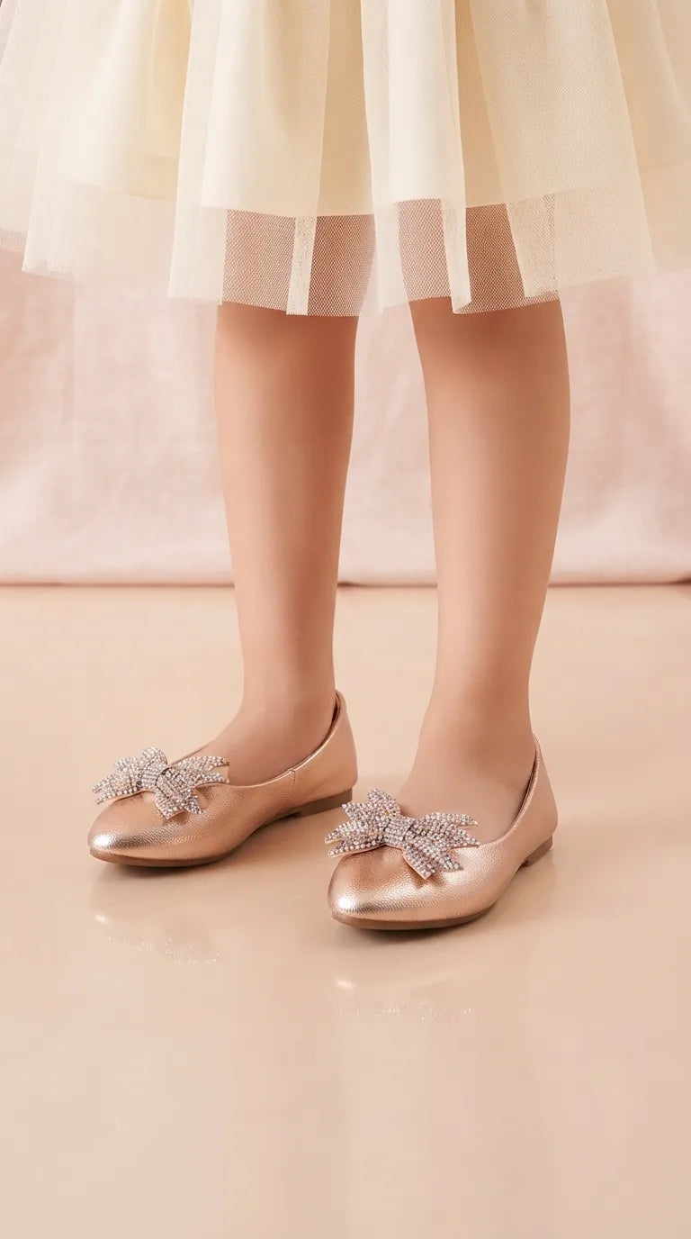 Girls Peach Fancy Pumps KD8265