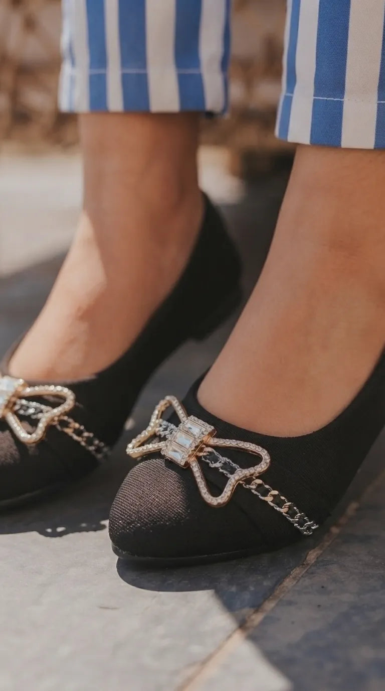 Girls Black Formal Pumps KD8266