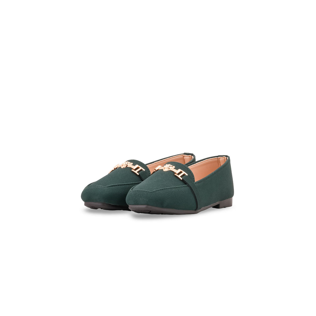 Girls Green Casual Pumps KD8272
